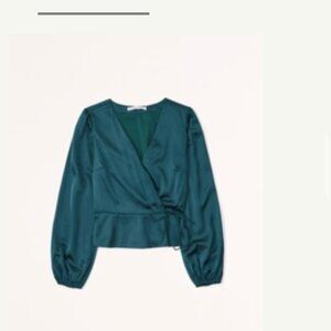 Abercrombie & Fitch - Silk Teal Clasp Shirt - Size Small